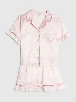 River Island Ensemble chemise et pyjama court en satin fille