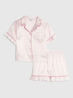 River Island Ensemble chemise et pyjama court en satin fille