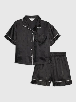 River Island Ensemble chemise et pyjama court en satin fille
