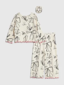 River Island Pyjama à manches longues monochrome avec nœud