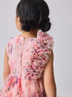 Robe Baker by Ted Baker à effet froissé en maille 3D et à épaules volantées