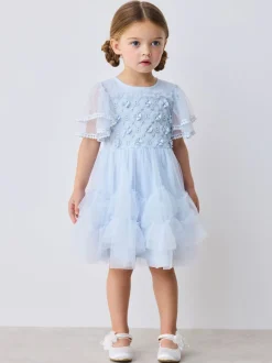 Robe Baker by Ted Baker bleue en maille brodée