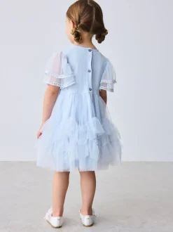 Robe Baker by Ted Baker bleue en maille brodée