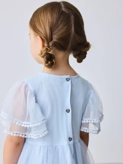 Robe Baker by Ted Baker bleue en maille brodée