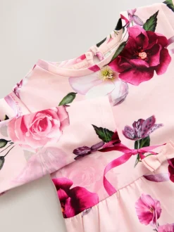 Robe Baker by Ted Baker rose en jersey à ourlet à volants fleuri