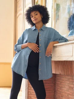 Robe chemise de Grossesse et d'Allaitement Seraphine en Denim