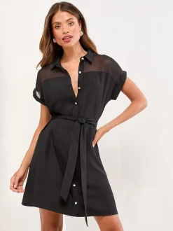 Robe chemise Lipsy Mini en maille ceinturée