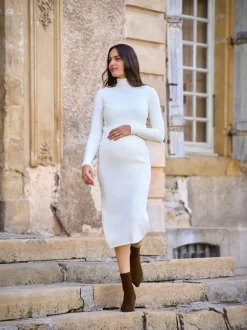 Robe d'allaitement Seraphine Maternité Premium en maille côtelée