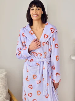 Robe de chambre Chelsea Peers en polaire à imprimé cœur