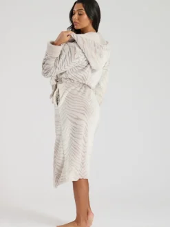 Robe de chambre mi-longue à capuche Loungeable Ombre Tiger