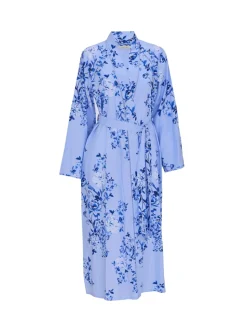 Robe de chambre Nora Rose à imprimé fleuri avec manches longues et empiècement en dentelle