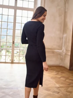 Robe de grossesse Seraphine en maille à Col rond