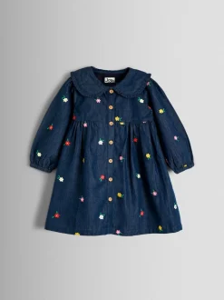 Robe JoJo Maman Bébé en chambray brodé cœur