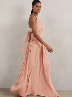 Robe longue à dos nu Reiss Vinnie avec anneau