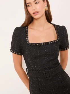 Robe mi-longue Lipsy Boucle à manches courtes