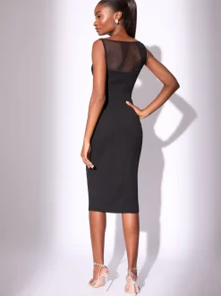 Robe mi-longue Lipsy Mesh Mix sans manches Bodycon