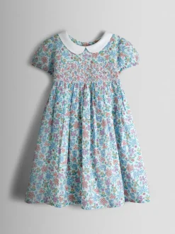 Robe smockée JoJo Maman Bébé à col Ditsy Fleuri