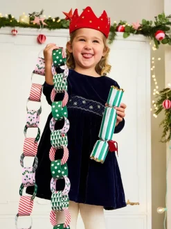 Robes de fête JoJo Maman Bébé en velours à taille smockée