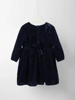 Robes de fête JoJo Maman Bébé en velours à taille smockée