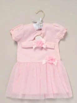 Rock-A-Bye Baby Boutique Ensemble robe et bandeau rose avec ruban