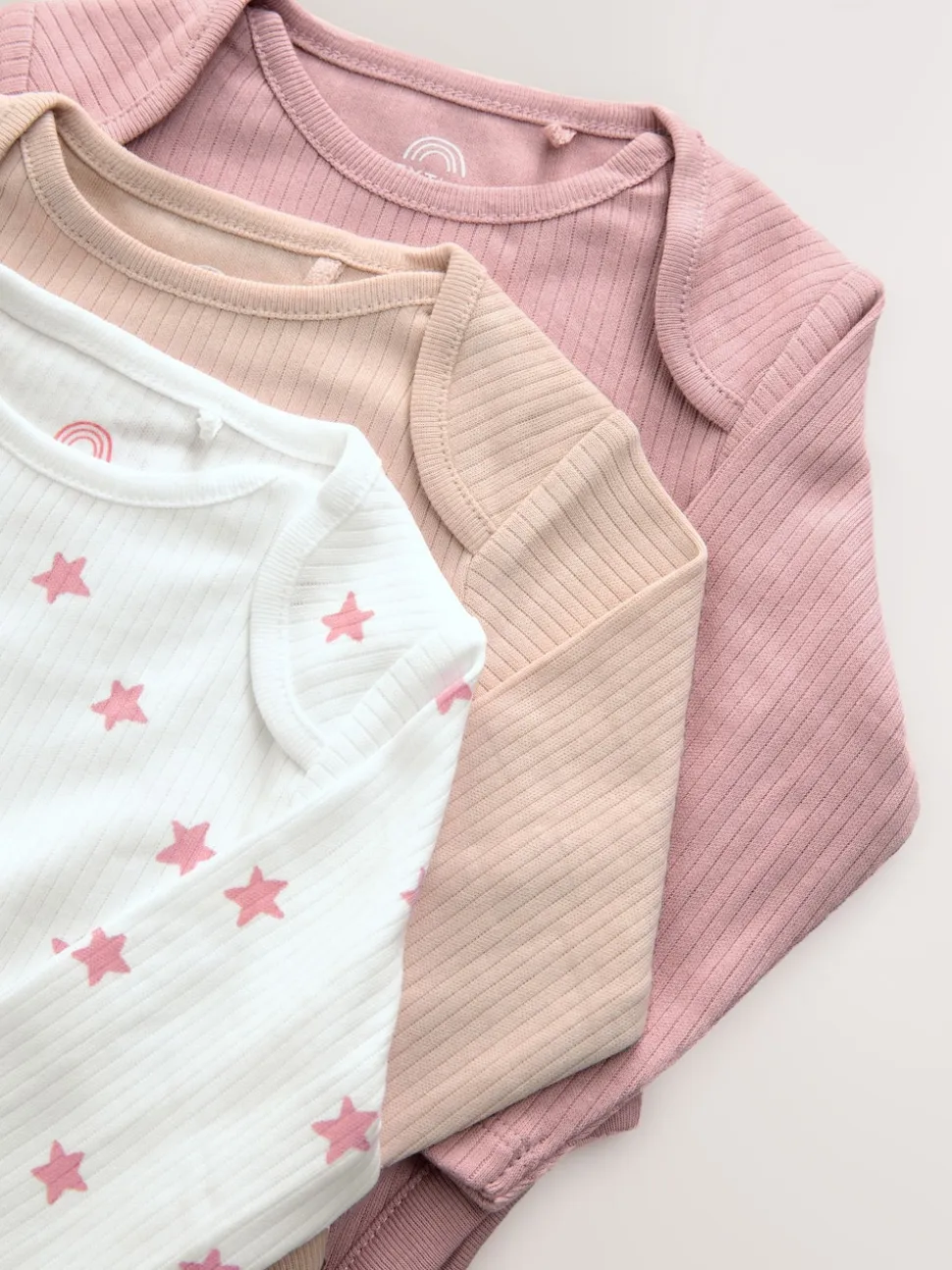 Rose - 3 Lot de bodys à manches longues pour bébé avec dysplasie de la hip