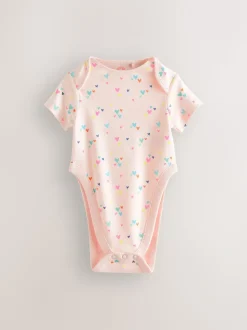 Rose - 3 Lot de bodys bébé à manches courtes pour dysplasie de la hanche