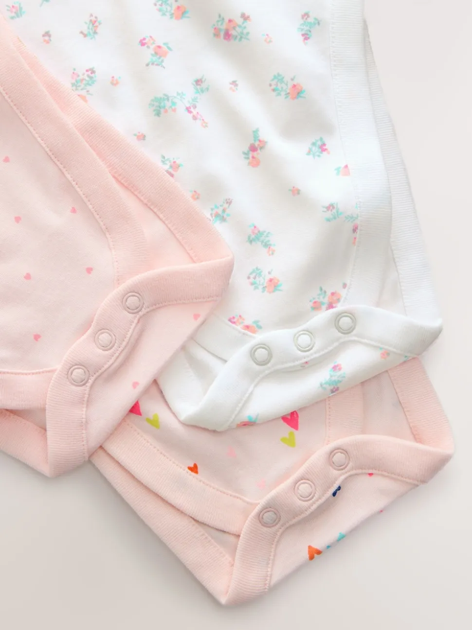 Rose - 3 Lot de bodys bébé à manches courtes pour dysplasie de la hanche