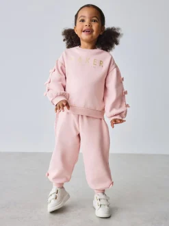 Rose - Baker by Ted Baker ensemble sweat et Joggings bleu 2 Pieces avec nœud sur le côté