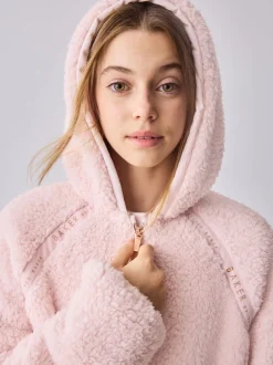 Rose - Baker by Ted Baker veste zippée en polaire en peau de mouton à capuche