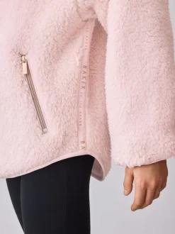 Rose - Baker by Ted Baker veste zippée en polaire en peau de mouton à capuche