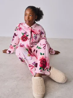 Rose - Baker by Ted Baker Ensemble Pyjamas Polaires Fleuris 2 Pièces