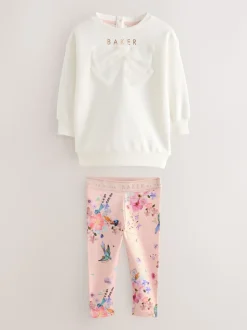 Rose - Baker by Ted Baker ensemble 2 pièces sweat à nœud long et leggings fleuris
