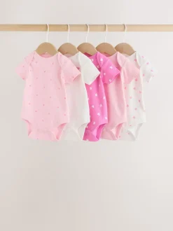 Rose - Bodys pour bébés Manches courtes 5 Pack