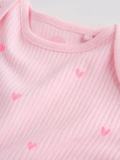 Rose - Bodys pour bébés Manches courtes 5 Pack