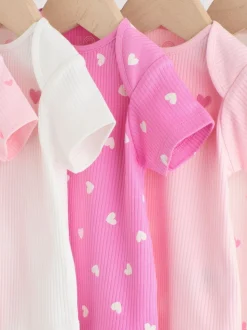 Rose - Bodys pour bébés Manches courtes 5 Pack