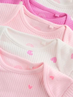 Rose - Bodys pour bébés Manches courtes 5 Pack