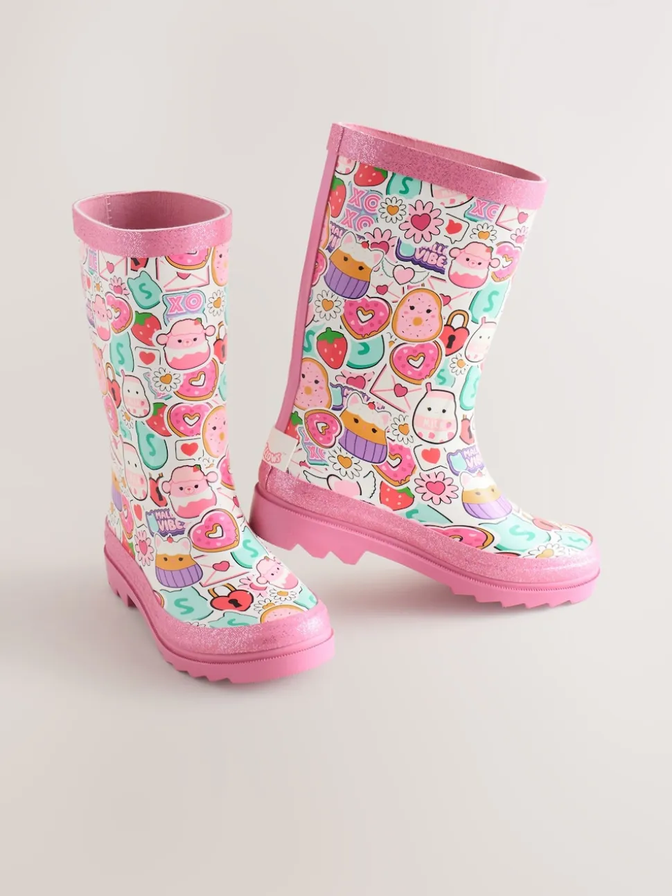 Rose - Bottes de pluie Squshmallows