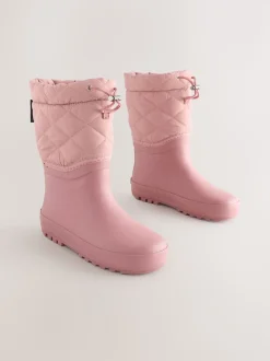Rose - Bottes en caoutchouc Thinsulate doublées à revers