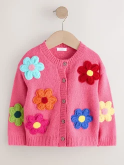 Rose - Cardigan à fleurs 3D (3mths-7yrs)