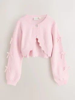 Rose - Cardigan Baker by Ted Baker à manches nœuds et bords festonnés