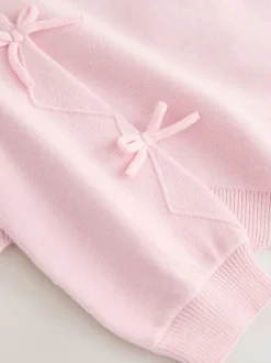 Rose - Cardigan Baker by Ted Baker à manches nœuds et bords festonnés