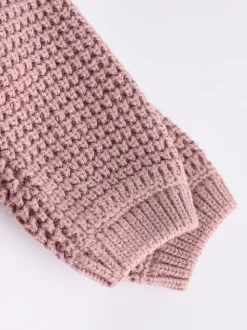 Rose - Cardigan bébé en tricot brodé d'un slogan au dos (0mths-2yrs)