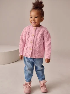 Rose - Cardigan en maille épaisse Bobble (3mths-10yrs)