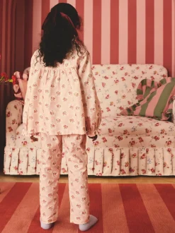 Rose - Cath Kidston pyjama tissé à boutons et fleurs