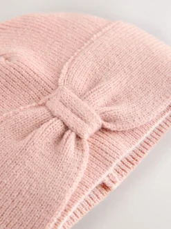 Rose - Chapeau turban bébé en maille avec nœud (0mois-2ans)