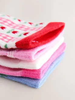 Rose - Chaussettes de cheville Cotton Rich Cherry 5 Lot