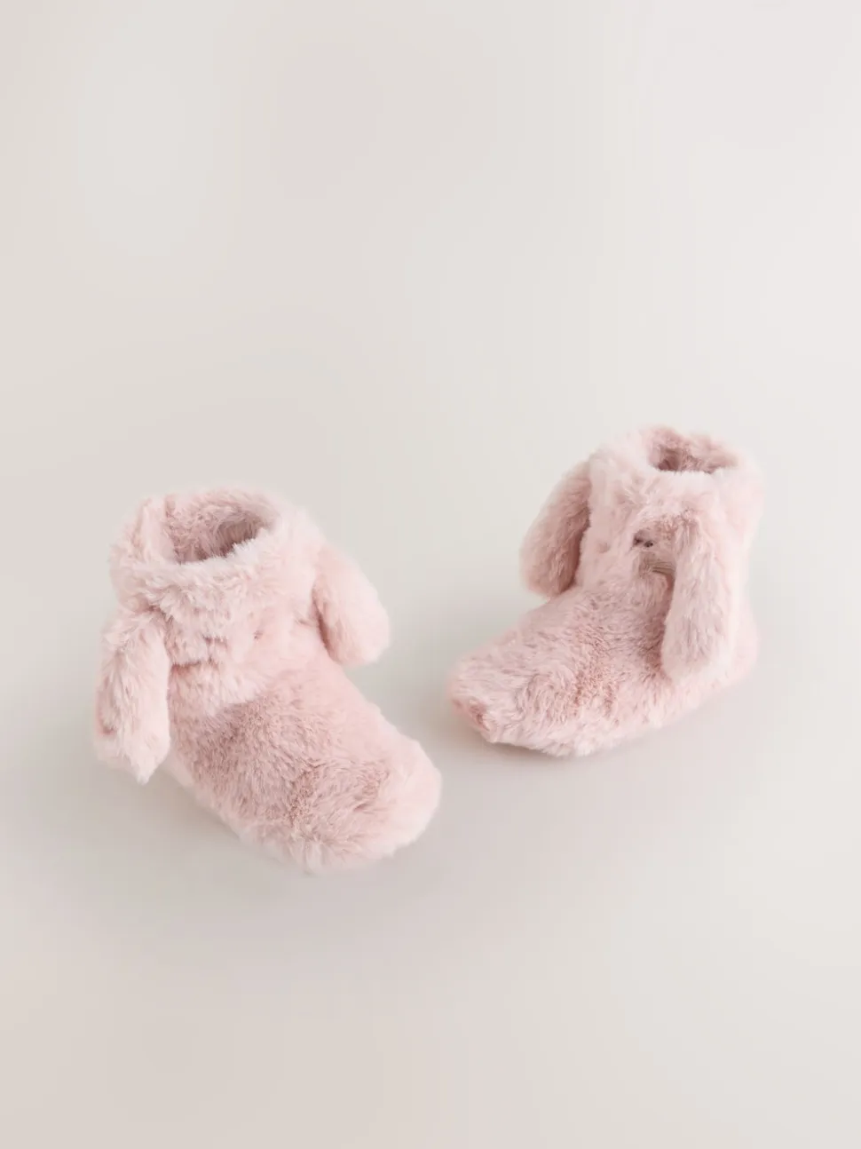 Rose - Chaussons bottes en fausse fourrure lapin