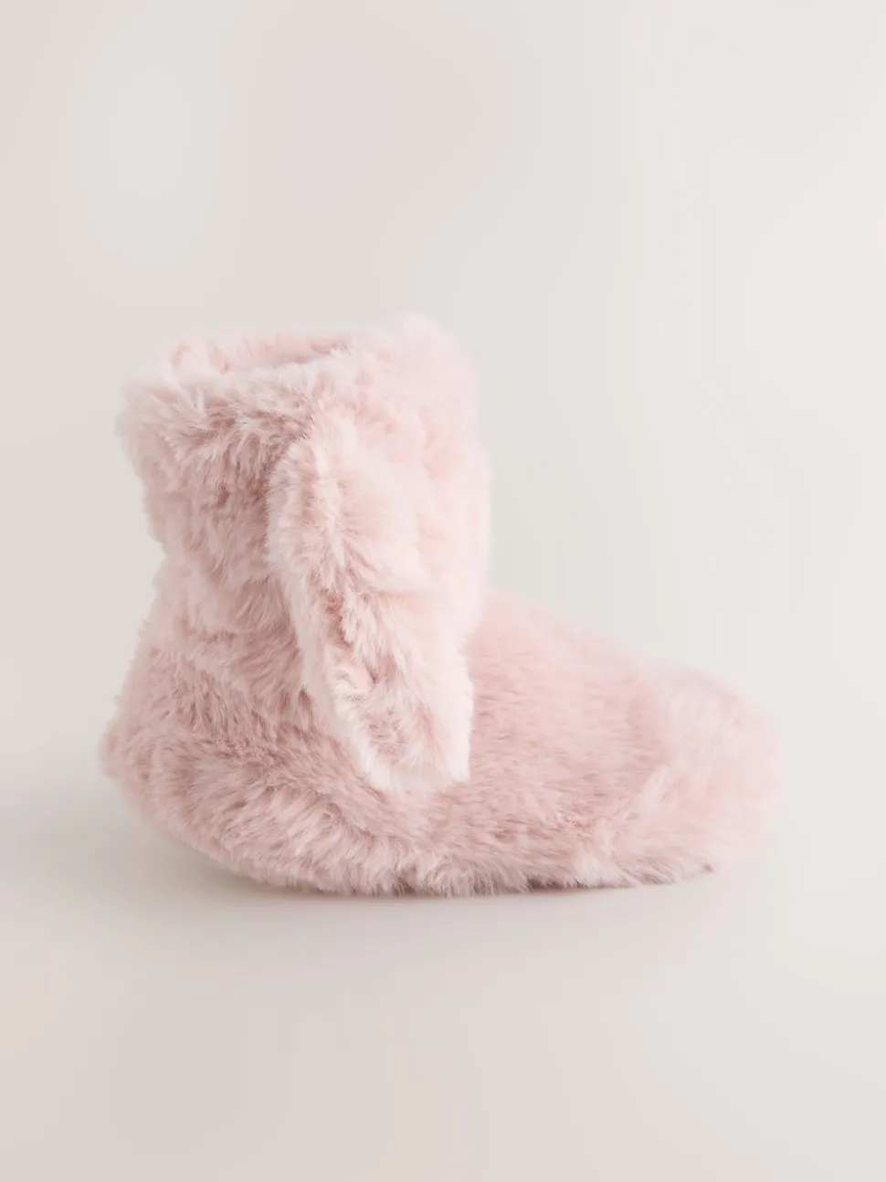 Rose - Chaussons bottes en fausse fourrure lapin