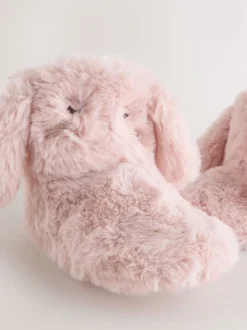 Rose - Chaussons bottes en fausse fourrure lapin