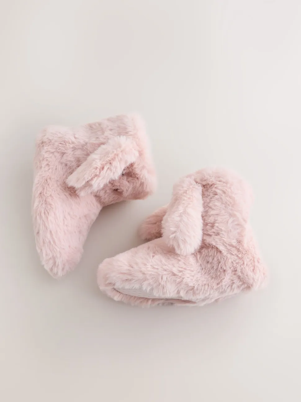 Rose - Chaussons bottes en fausse fourrure lapin